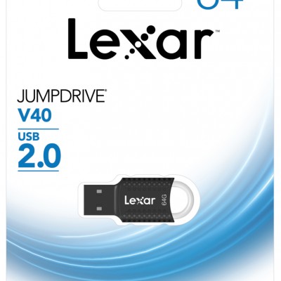 LEXAR 64 GB JumpDrive V40 LJDV40-64GAB USB 2.0 Flash Drive