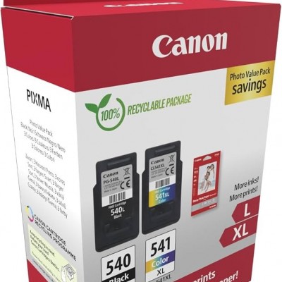 Canon PG-540-CL-541XL Orijinal 2'li Paket Mürekkep Kartuş + Foto Kağıdı Hediyeli Canon PG-540-CL-541XL Orijinal 2'li Paket Mürekkep Kartuş + Foto Kağıdı Hediyeli
