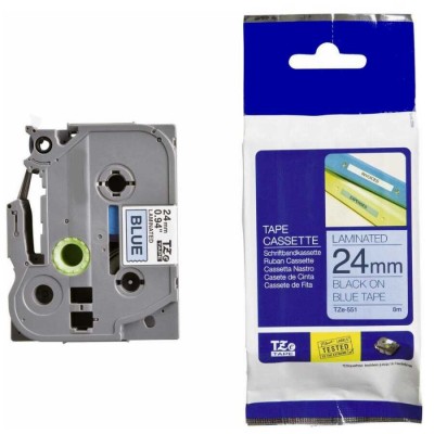 Brother P-Touch TZE-551 Muadil Mavi Üzerine Siyah Etiket 24mm x 8m Brother P-Touch TZE-551 Muadil Mavi Üzerine Siyah Etiket 24mm x 8m