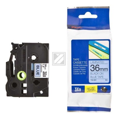 Brother TZe-561 Mavi üzerine Siyah Laminasyonlu MUADİL Etiket 36mm x 8m Brother TZe-561 Mavi üzerine Siyah Laminasyonlu MUADİL Etiket 36mm x 8m