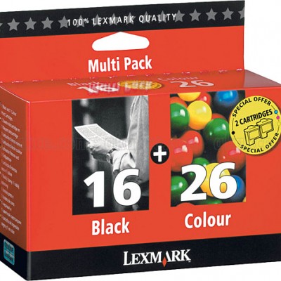 Lexmark 16+26 Siyah+Renkli 2li Paket Orjinal  Kartuş 