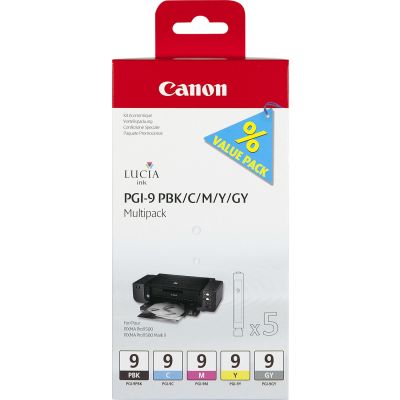 Canon PGI-9 Orjinal PBK-C-M-Y-GY Multi Paket Mürekkep Kartuş