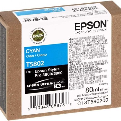 Epson C13T580200 (T5802) Mavi Orjinal Kartuş 