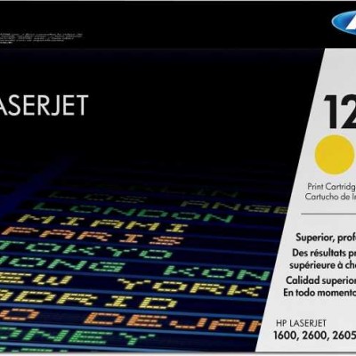 Hp Q6002A (124A) Sarı Orjinal Toner kutu hasarlı 