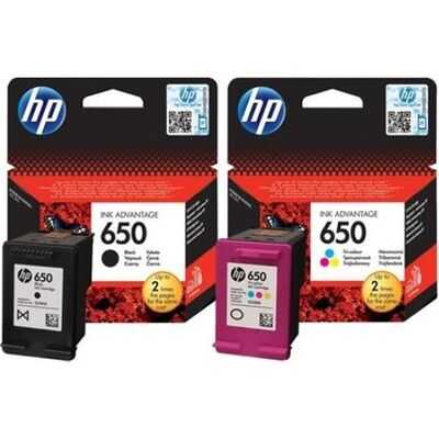 HP 650 Siyah Ve Renkli 2'li Set Kartuş