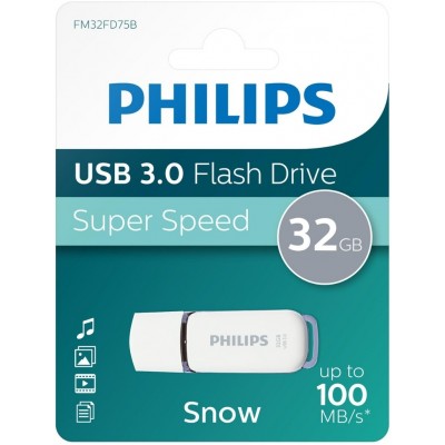 PHILIPS FM32FD75B/00 32 GB Snow USB3.0 Bellek Gri/Beyaz