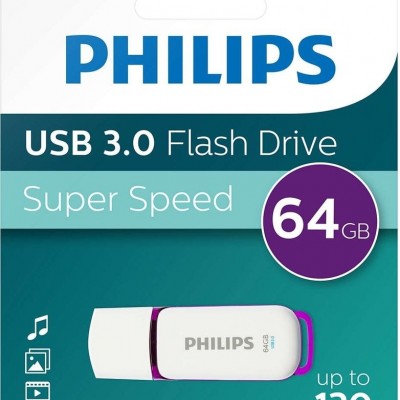 PHILIPS FM64FD75B/00 64 GB Snow USB3.0 Bellek Mor/Beyaz