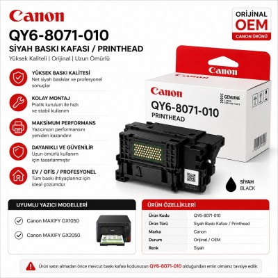 Canon QY6-8071-010 Orijinal Siyah Yazıcı Kafası