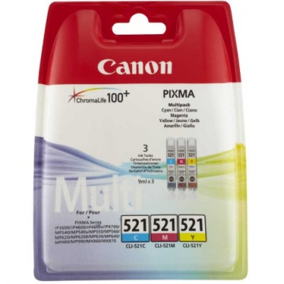 Canon CLI-521 Renkli Orjinal Multi Paket Kartuş Canon CLI-521 Renkli Orjinal Multi Paket Kartuş