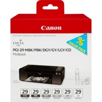 Canon PGI-29 Orjinal MBK-PBK-DGY-GY-LGY Multi Paket Mürekkep Kartuş