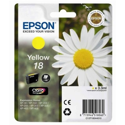 Epson (18) T18044020 Sarı Orjinal Kartuş Epson (18) T18044020 Sarı Orjinal Kartuş
