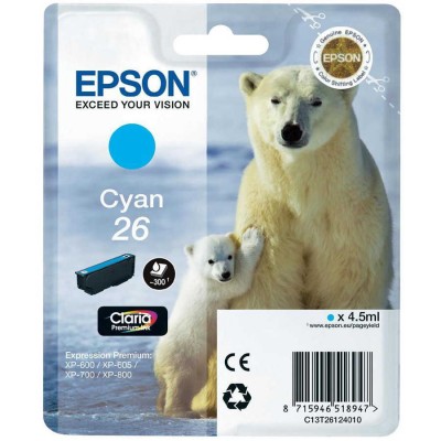 Epson (26-T2612) C13T26124020 Mavi Orjinal Kartuş Epson (26-T2612) C13T26124020 Mavi Orjinal Kartuş