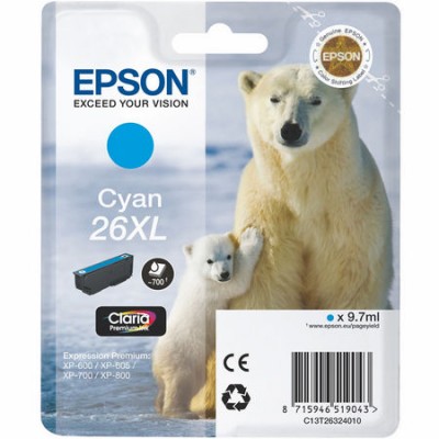 Epson (26XL-T2632) C13T26324020 Mavi Orjinal Kartuş Epson (26XL-T2632) C13T26324020 Mavi Orjinal Kartuş