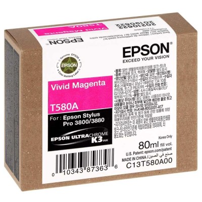 Epson C13T580A00 (T580A) Kırmızı (Vivid Magenta) Orjinal Kartuş 