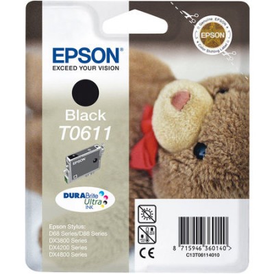 Epson (T0611) C13T06114020 Siyah Orjinal Kartuş