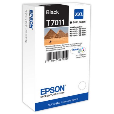 Epson (T7011XXL) C13T70114010 Siyah Orjinal Kartuş Epson (T7011XXL) C13T70114010 Siyah Orjinal Kartuş