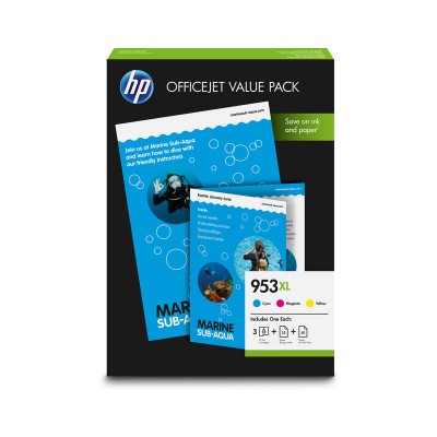 Hp 1CC21AE (953XL) Renkli Orijinal Kartuş 1.600 Sayfa + A4 Kağıt 75 Yaprak Hp 1CC21AE (953XL) Renkli Orijinal Kartuş 1.600 Sayfa + A4 Kağıt 75 Yaprak