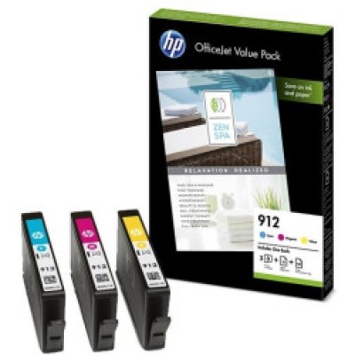 Hp 6JR41AE (912) Renkli Orijinal Kartuş + A4 Kağıt