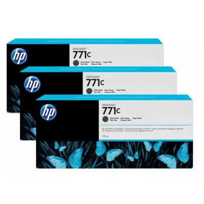 Hp B6Y31A (771C) 3'lü Paket 775 ml Mat Siyah Orjinal DesignJet Kartuş Hp B6Y31A (771C) 3'lü Paket 775 ml Mat Siyah Orjinal DesignJet Kartuş
