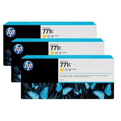 Hp B6Y34A (771C) 3'lü Paket 775 ml Sarı Orjinal DesignJet Kartuş Hp B6Y34A (771C) 3'lü Paket 775 ml Sarı Orjinal DesignJet Kartuş