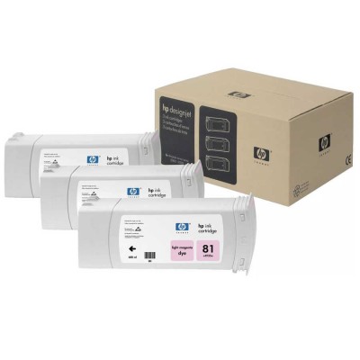 Hp C5071A (81) Orjinal 3'lü Paket 680 ml Açık Kırmızı DesignJet Boya Bazlı Kartuş Hp C5071A (81) Orjinal 3'lü Paket 680 ml Açık Kırmızı DesignJet Boya Bazlı Kartuş