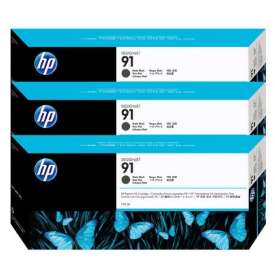 Hp C9480A (91) Orjinal 3'lü Paket 775 ml Mat Siyah Kartuş Hp C9480A (91) Orjinal 3'lü Paket 775 ml Mat Siyah Kartuş