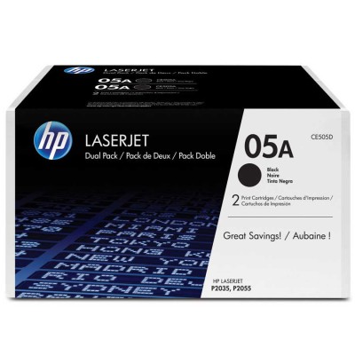 Hp CE505D (05A) Siyah Orjinal Toner 2'li Paket Hp CE505D (05A) Siyah Orjinal Toner 2'li Paket