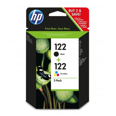 Hp CR340HE (122) Siyah + Renkli Orjinal 2'li Paket Kartuş Hp CR340HE (122) Siyah + Renkli Orjinal 2'li Paket Kartuş