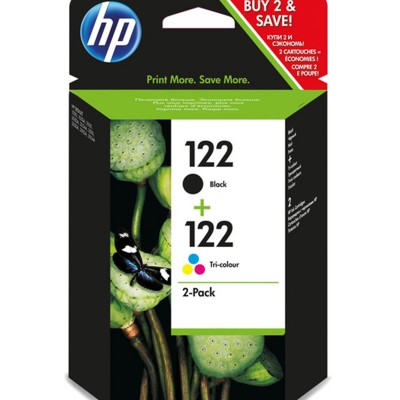 Hp CR340HE (122) Siyah + Renkli Orjinal 2'li Paket Kartuş