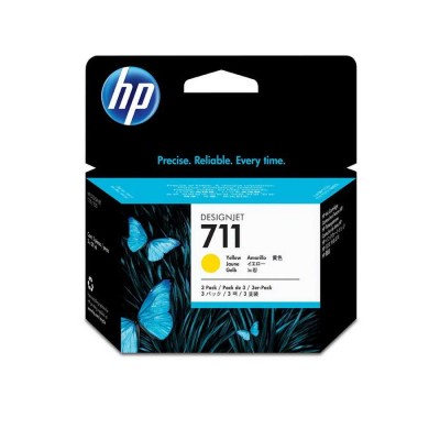 Hp CZ136A (711) Sarı Orjinal Kartuş 3'lü Paket Hp CZ136A (711) Sarı Orjinal Kartuş 3'lü Paket