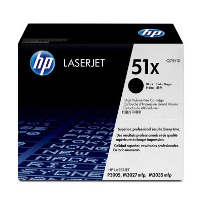 Hp Q7551X (51X) Siyah Orjinal Toner Hp Q7551X (51X) Siyah Orjinal Toner
