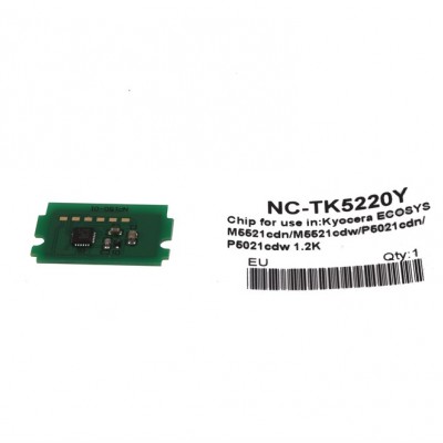 Kyocera Mita TK-5220 Toner Chip Sarı ECOSYS P5021-M5521 (1T02R9ANL1)
