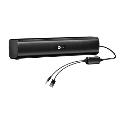 Lecoo DS107 Kablolu USB/AUX Stereo 6W Soundbar Taşınabilir Hoparlör Siyah