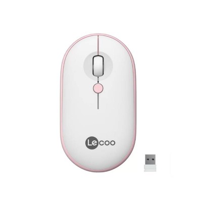 Lecoo WS212 Kablosuz 1600DPI 4 Tuşlu Optik Mouse Beyaz & Pembe