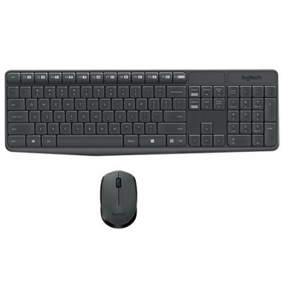 Logitech MK235 Kablosuz Klavye Mouse Seti, Tam Boyutlu Klavye, Sağ ve Sol Elle Kullanıma Uygun Optik İzlemeli Mouse, Sıvı Dökülmesine Dayanıklı, Türkçe Q Klavye, Siyah