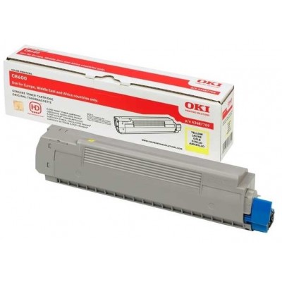 Oki C8600 - (43487721) Sarı Orjinal Toner